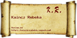 Kaincz Rebeka névjegykártya